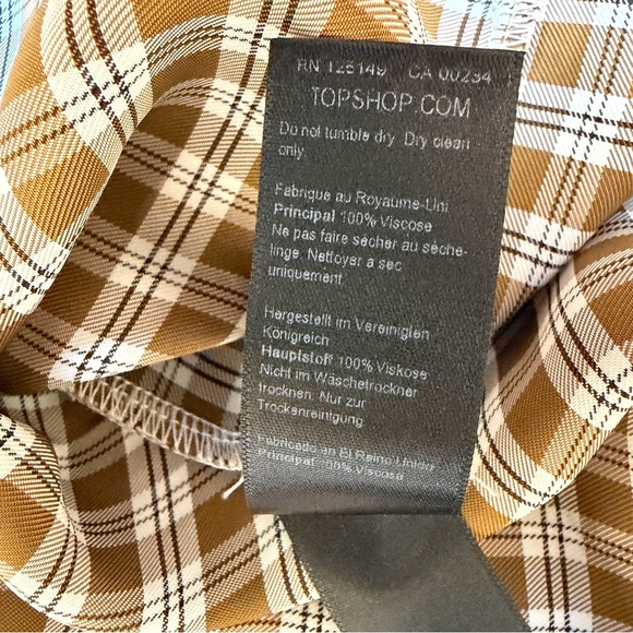 TOPSHOP Asymmetric Midi Dress, Plaid, Button-down, Cuffs, Women’s US 6 - Picture 15 of 15